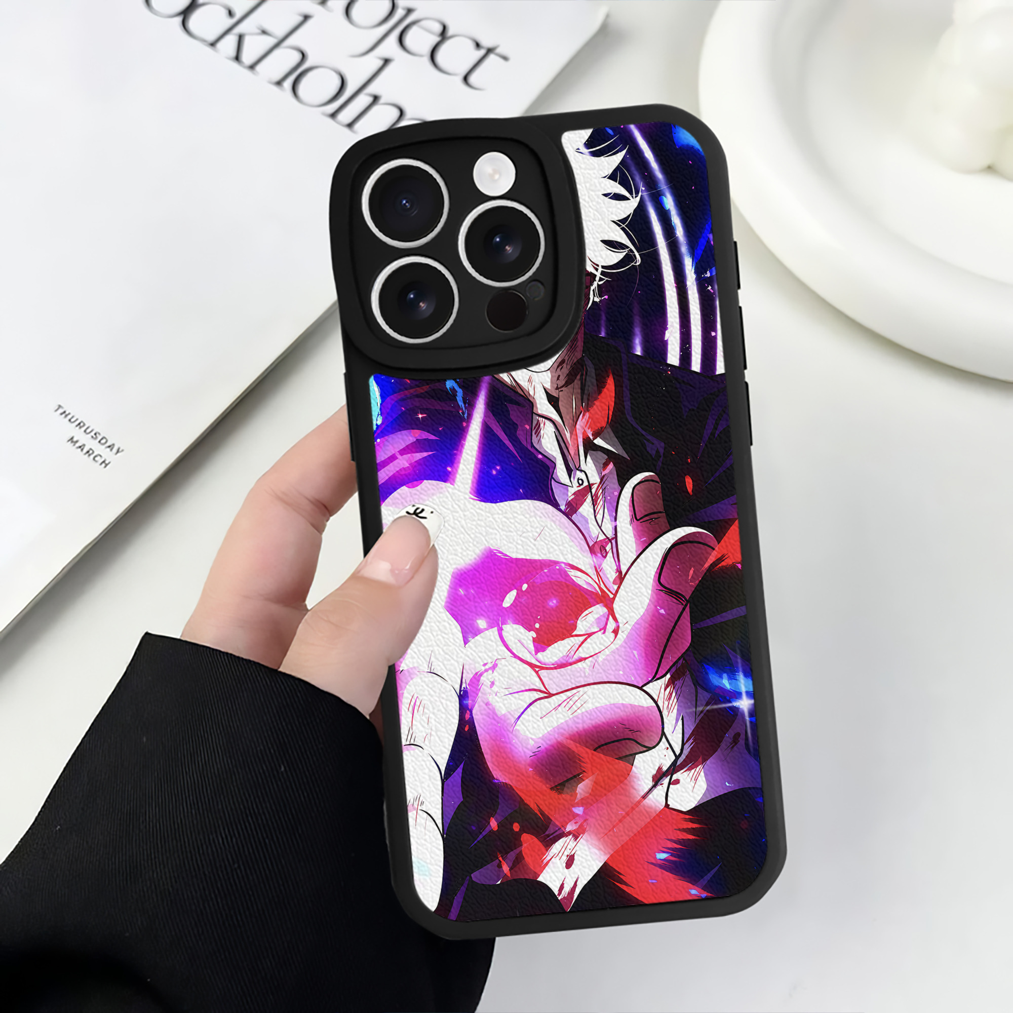 （画像用） 呪術廻戦 Jujutsu Kaisen 【iPhone 16シリーズ対応】シリコンスマホケース（レザー調） 材質：シリコン